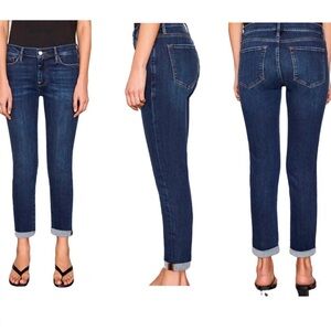 Frame Le Garçon Mid Rise Straight Distressed  Dublin Grind Wash Jeans Size 26